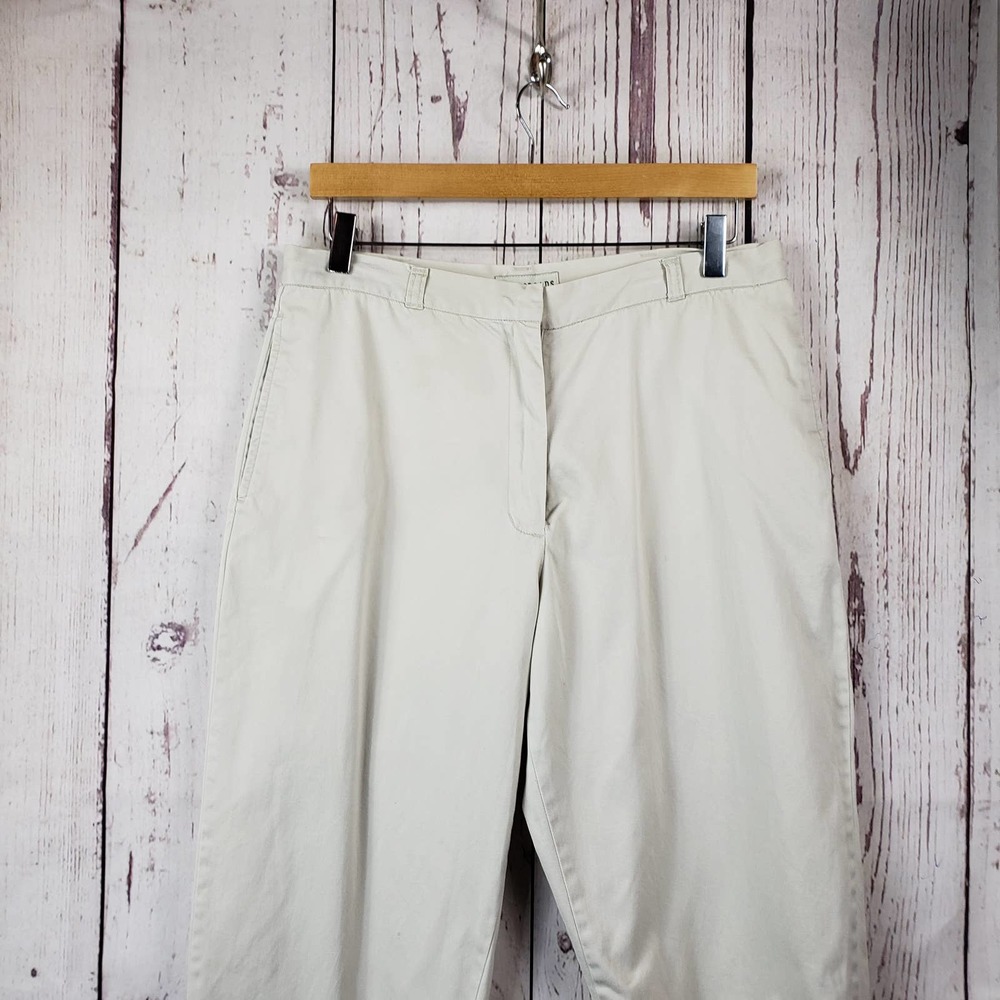 Crossroads Capri Pants Womens Size 10 Flat Front Cotton Beige